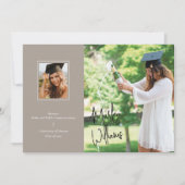 Chic Taupe Signature Abschluss Ankündigung (Vorderseite)