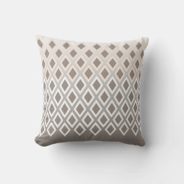 Chic Taupe & White Diamond Muster Akzent Kissen