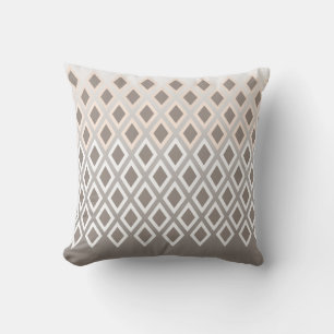 Chic Taupe & White Diamond Muster Akzent Kissen