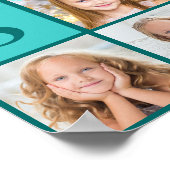 Chic Teal Birthday Party Custom Photo Collage Poster (Ecke)
