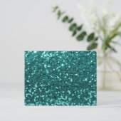 Chic Teal Faux Glitter Postkarte (Stehend Vorderseite)