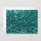 Chic Teal Faux Glitter Postkarte (Vorne/Hinten)