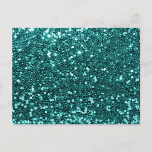 Chic Teal Faux Glitter Postkarte (Vorderseite)