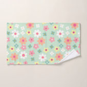 Chic teal & orang pink cute floral pattern badhandtuch set (Handtuch)