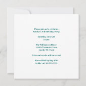 Chic Teal Photo Collage Custom Birthday Party Einladung (Rückseite)