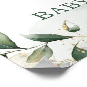 Chic Teddy Bear Greenerity Gold Wreath Welcome Bab Poster (Ecke)