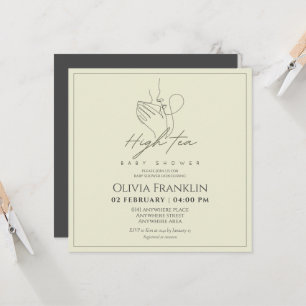 Chic, Tee-Party Babydusche Einladung