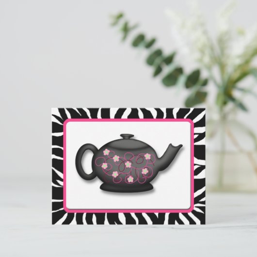Chic Tee Time Zebra Print Rezeptkarten Postkarte (Stehend Vorderseite)