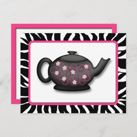 Chic Tee Time Zebra Print Rezeptkarten Postkarte (Vorne/Hinten)