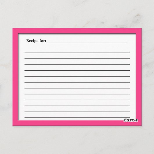 Chic Tee Time Zebra Print Rezeptkarten Postkarte (Rückseite)