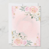 Chic Teekanne Tasse Pink Blume Babydusche Einladung (Rückseite)