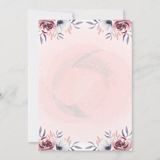 Chic Teekanne Teetasse Blumentee Party Babydusche Einladung (Rückseite)