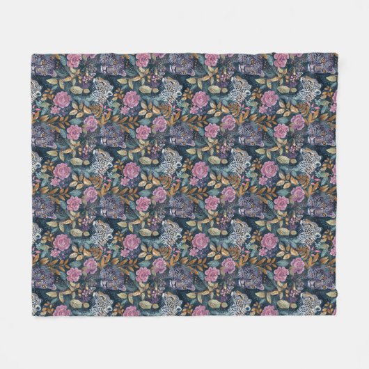 Chic Tees Pink Leopard Muster Fleecedecke (Vorderseite (Horizontal))