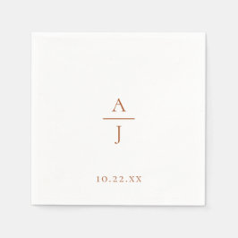 Chic Terra Cotta Monogram Wedding Napkins Serviette