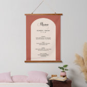 Chic Terracotta Arch Frame Skriptmenü Hochzeit Wandteppich Mit Holzrahmen (Schlafzimmer)