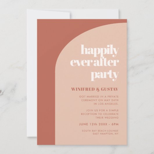 Chic terracotta arch glücklich immer nach dem Part Einladung (Vorderseite)