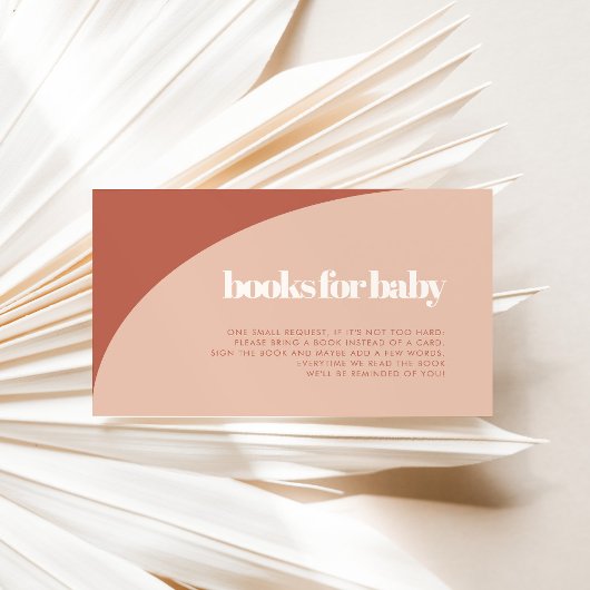 Chic terracotta Baby Dusche Bücher für Baby Begleitkarte