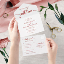 Chic Terracotta Calligraphy Lässig Wedding