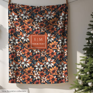 Chic Terracotta Decke mit Herbst-Blume