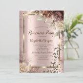 Chic Terracotta Diamonds Confetti Retirement Einladung (Stehend Vorderseite)