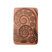 Chic Terracotta Fern Frond Swirl Bath Mat Badematte (Vorderseite Vertikal)