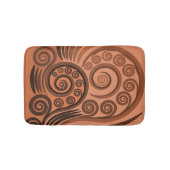 Chic Terracotta Fern Frond Swirl Bath Mat Badematte (Vorderseite)