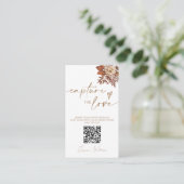 Chic Terracotta Floral Capture The Liebe QR Code Begleitkarte (Stehend Vorderseite)