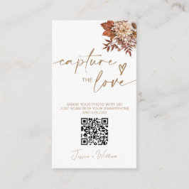 Chic Terracotta Floral Capture The Liebe QR Code Begleitkarte