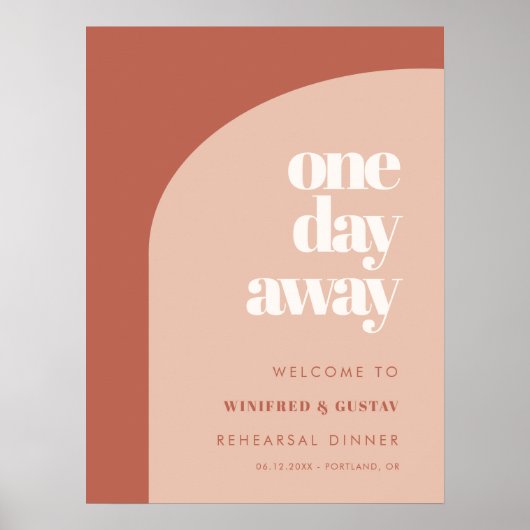Chic terracotta One day Away Probe Dinner Poster (Vorne)