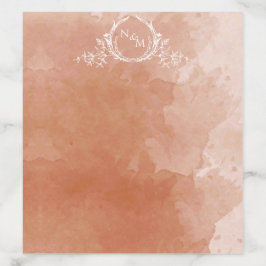 Chic Terracotta Watercolor, White Monogram Wedding