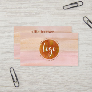 Chic Terracotta Watercolor Wine Visitenkarte