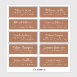 Chic TerraCotta Wedding Guest Address Labels