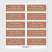 Chic TerraCotta Wedding Guest Address Labels (Blatt)