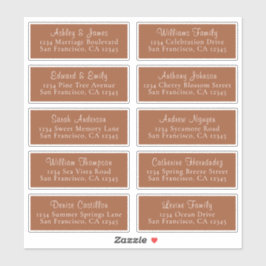 Chic TerraCotta Wedding Guest Address Labels
