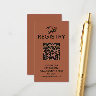Chic Terrakotta-Babyparty-Geschenkliste QR-Code Begleitkarte