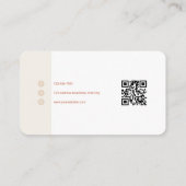 Chic Terrakotta-Sand Minimalist QR-Code Visitenkarte (Rückseite)