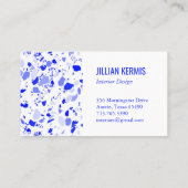 Chic terrazzo elegante Blue White Custom Visitenkarte (Rückseite)