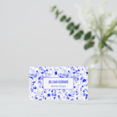 Chic terrazzo elegante Blue White Handmade CUSTOM Visitenkarte