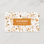 Chic terrazzo elegante Brown Factory Stores Visitenkarte (Vorderseite)