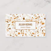 Chic terrazzo elegante Brown Factory Stores Visitenkarte (Vorderseite)