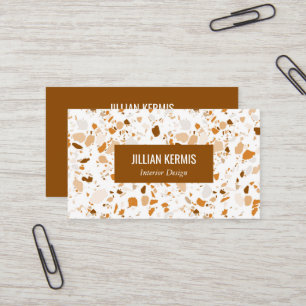 Chic terrazzo elegante Brown Factory Stores Visitenkarte