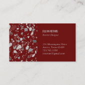 Chic terrazzo elegante graue Graustufen Visitenkarte (Rückseite)