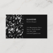 Chic terrazzo elegante Graustufen schwarz grau Visitenkarte (Rückseite)