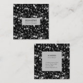 Chic terrazzo elegante Graustufen schwarz Quadratische Visitenkarte (Vorne/Hinten)
