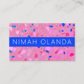 Chic Terrazzo Elegante Handmade Bold Social Icons Visitenkarte (Vorderseite)