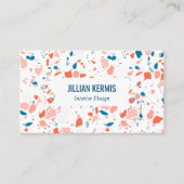Chic terrazzo elegante rosa blau CUSTOM Visitenkarte (Vorderseite)