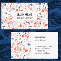Chic terrazzo elegante Visitenkarte blau pink