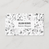 Chic terrazzo elegante Visitenkarte Graustufen (Vorderseite)