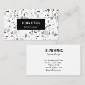 Chic terrazzo Schwarz-weiße CUSTOM Visitenkarte (Vorne/Hinten)