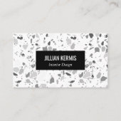 Chic terrazzo Schwarz-weiße CUSTOM Visitenkarte (Vorderseite)